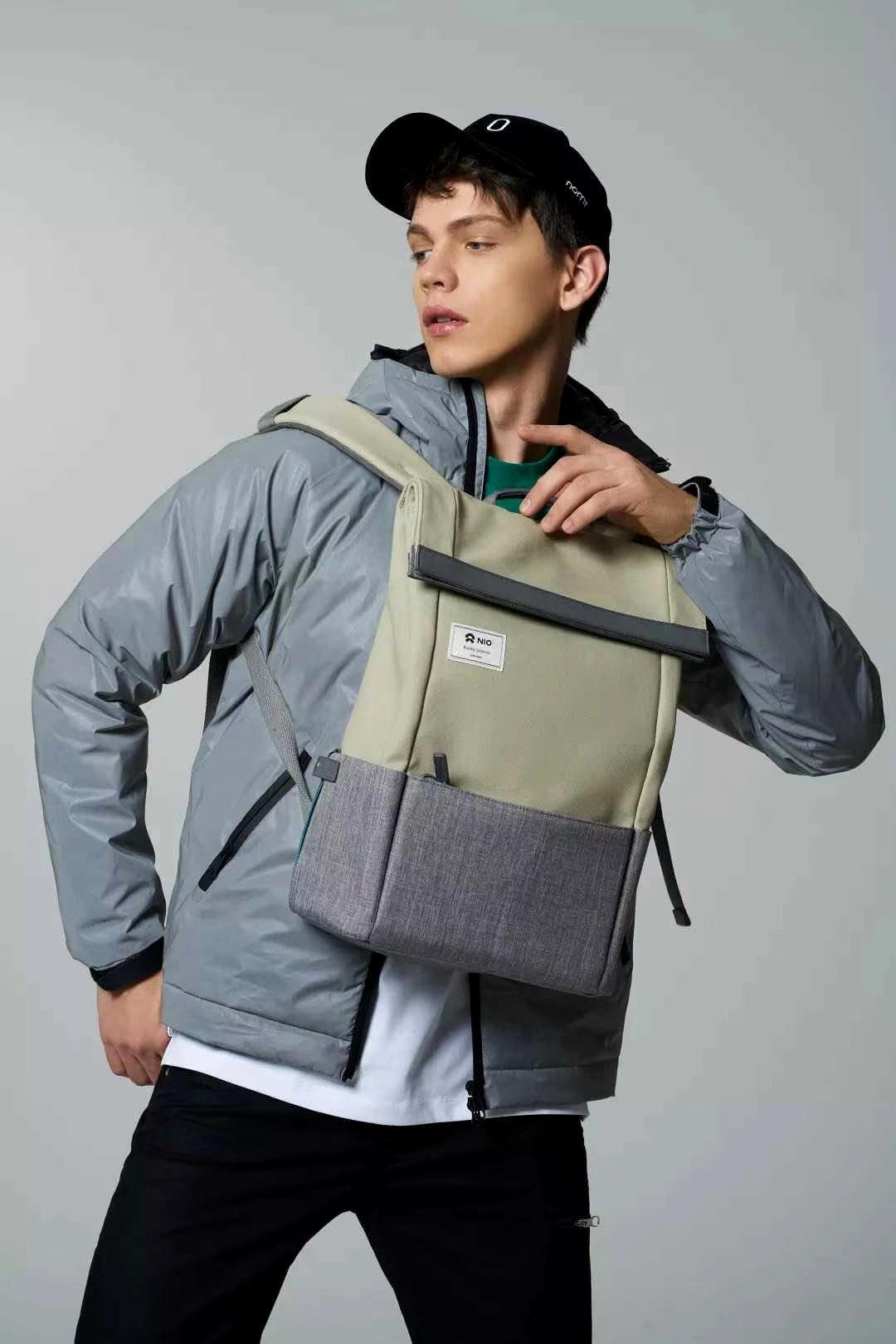 Blue Sky recycled backpack on body